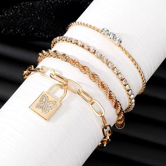 Set de 4 pulseras modelo CANDADO